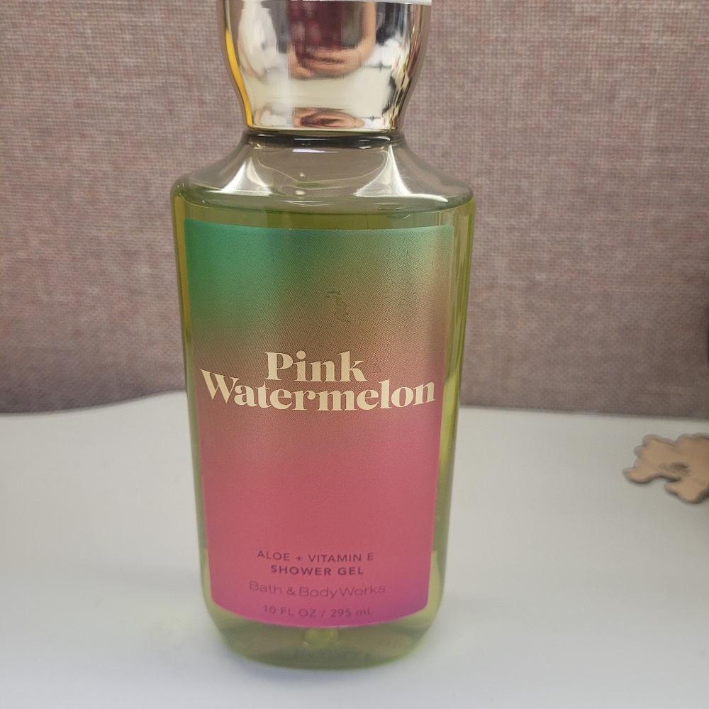 Bath & Body Works Pink Watermelon Shower Gel - Green & Pink Gradient Bottle